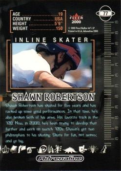 2000 Fleer Adrenaline - Gold #77 Shawn Robertson Back